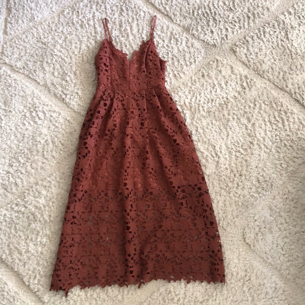 ASTR the Label Lace A-line midi dress